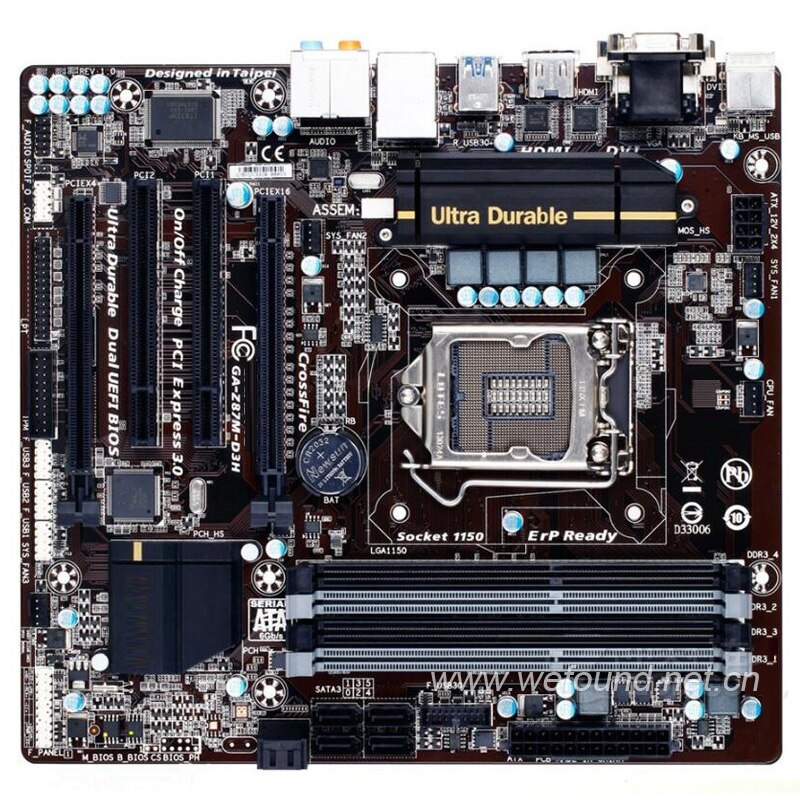 100% carte mère de bureau de travail Z87M-D3H Z87 Socket LGA 1150 DDR3 carte système entièrement testé travail