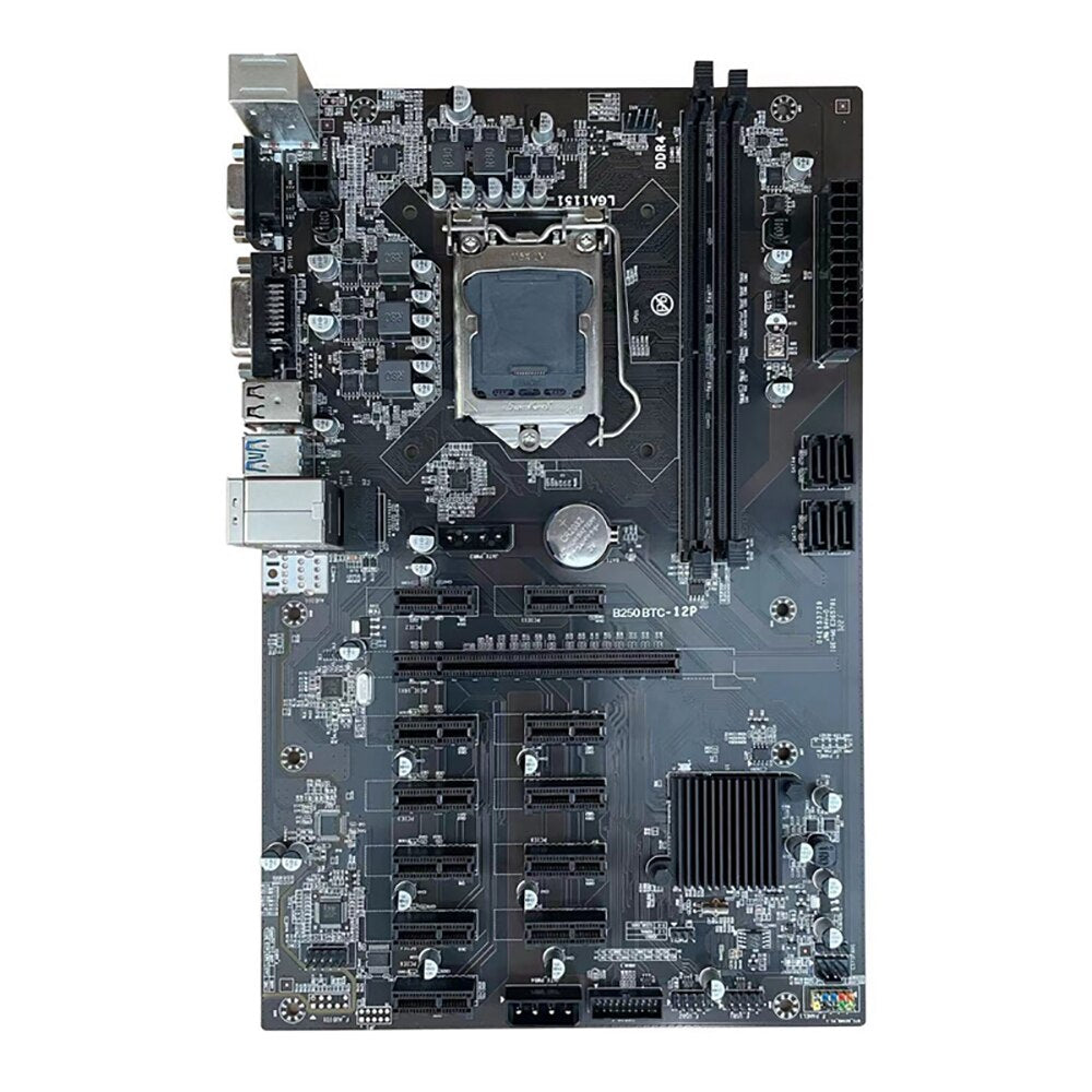 B250 BTC-12P Mining Motherboard B250 MINING EXPERT BTC 12 Card 12GPU LGA1151 DDR4 12 Graphics Mainborad Full Tested Working