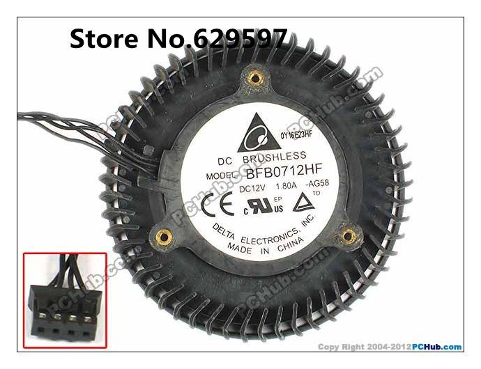 DELTA BFB0712HF AG58 12V 1.8A EVGA GTX660 GTX660TI GTX670 GTX680 Graphics Card Cooling Fan 4Pin 4Wires Card Cooling Fan 4Pin