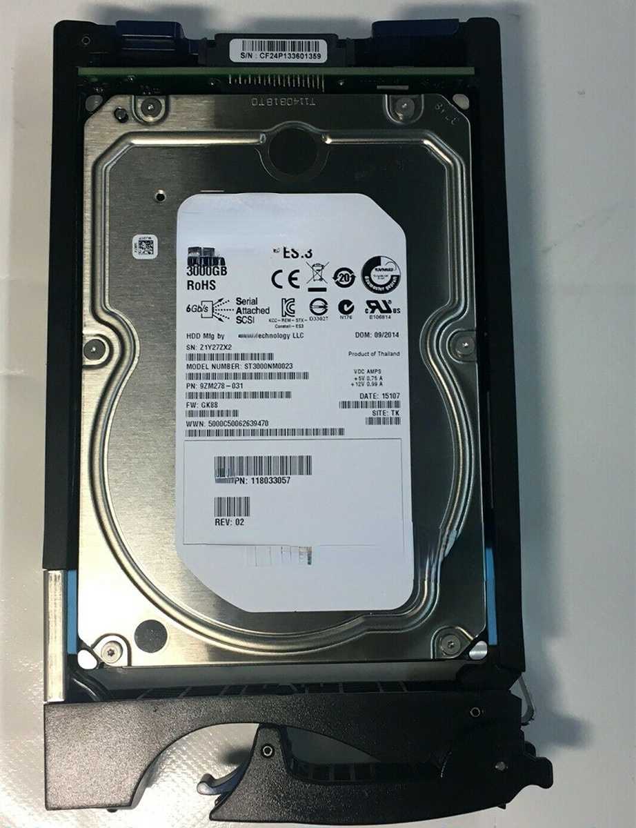 EMC 005049280 005049943 3T 7.2K SAS 3.5 VNX5300/5500 Hard Drives Full Tested Working