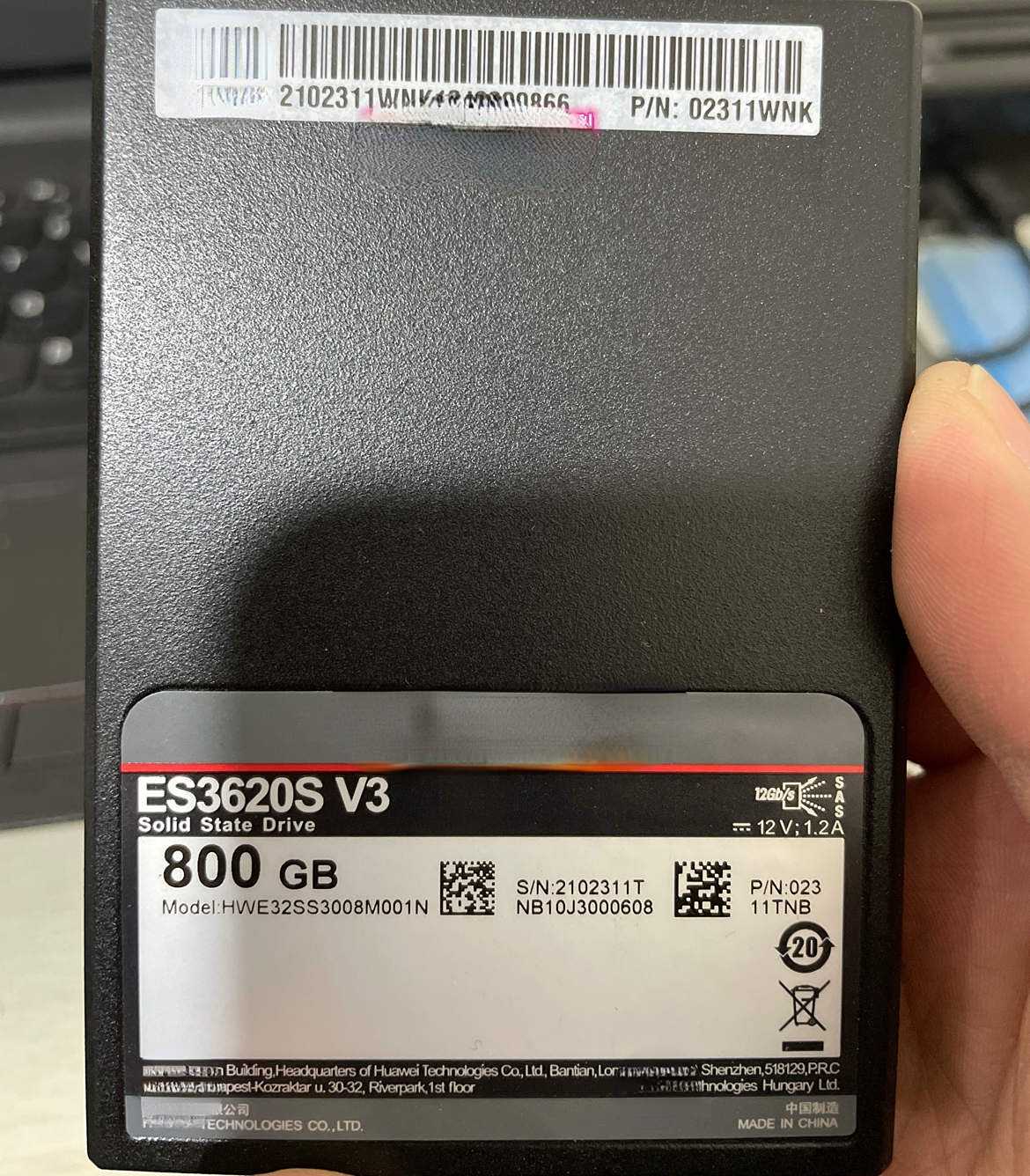 ES3600S V5 02312FRL 800G 2.5inch SSD SAS 12Gb/s Solid State Hard Drives Full Tested Working