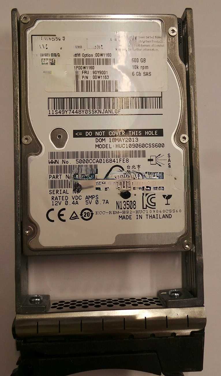 IBM 00W1160 90Y9001 00W1163 600G 10K 2.5 SAS DS3524 Hard Drives Full Tested Working