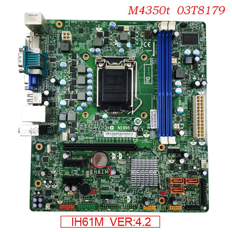 IH61M V4.2 Lenovo M4350t M72e M4380 Desktop-Motherboard 03T8179 H61 Vollständig getestet und funktionsfähig