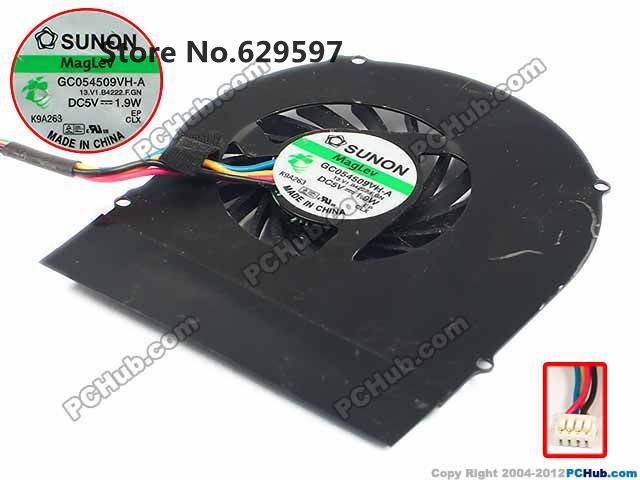 Laptop CPU cooler cooling fan for SUNON GC054509VH-A 13.V1.B4222.F.GN 13N3-02A0B11 DC 5V 1.9W Bare Fan 4 wire 4-pin connector
