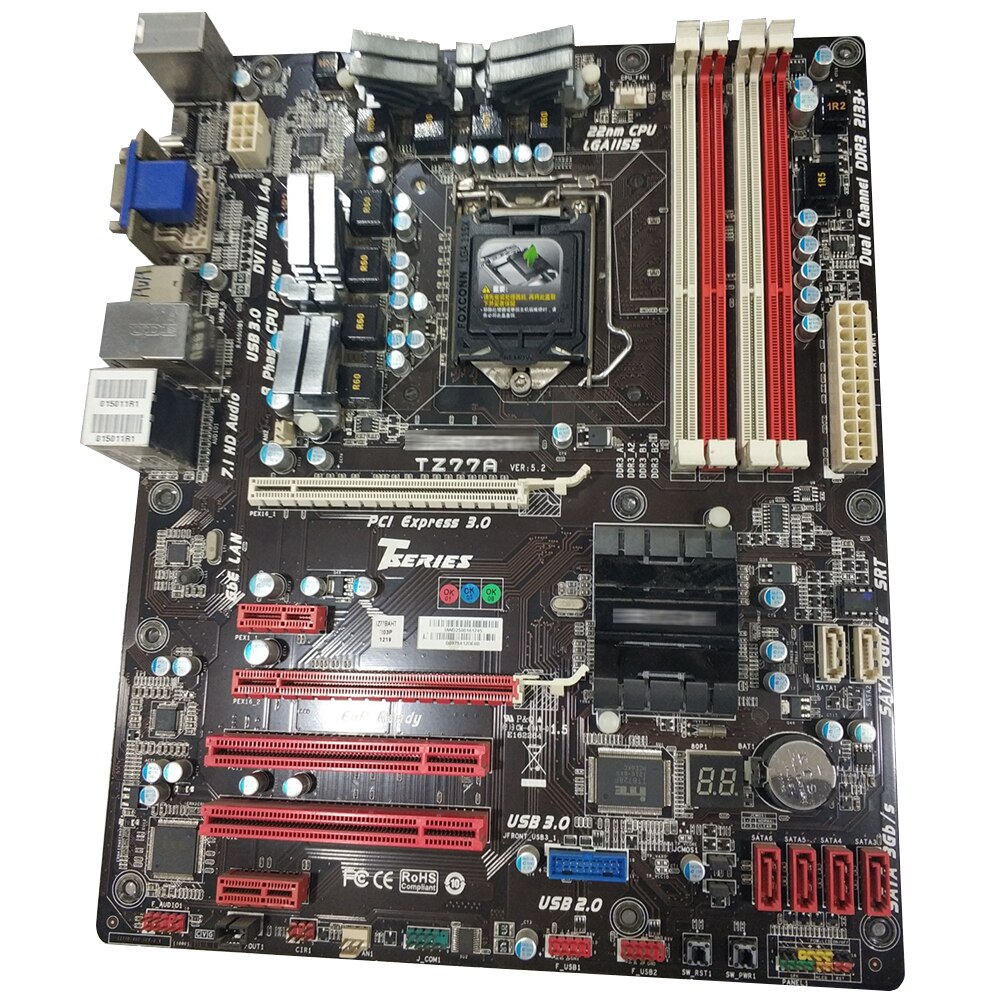 BIOSTAR TZ77A Desktop Motherboard Intel Z77 LGA 1155 DDR3 32G SATA3 Full Tested Working