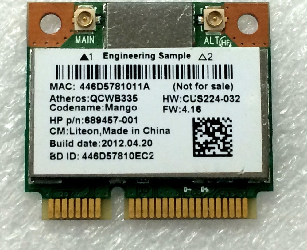 Atheros QCWB335 WIFI Wireless+Bluetooth BT 4.0 Mini Pci-e Card for HP 689457-001