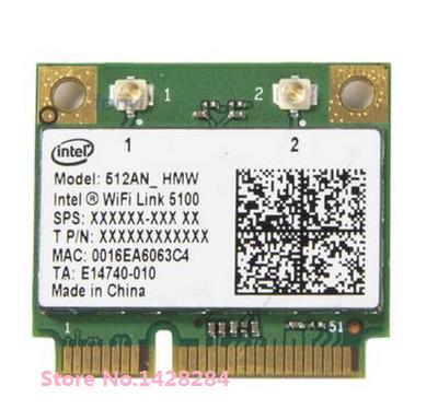 Drahtlose Karte für Intel WiFi Link 5100 512ANHMW halbe Mini-PCI-E 802.11b/g/n 2,4 G/5 GHz Karte