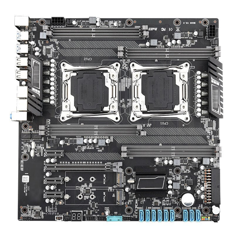 Server Motherboard X99-Z8 Dual-Way DDR4 Support E5 2680 V3 V4 CPU Full Tested Working