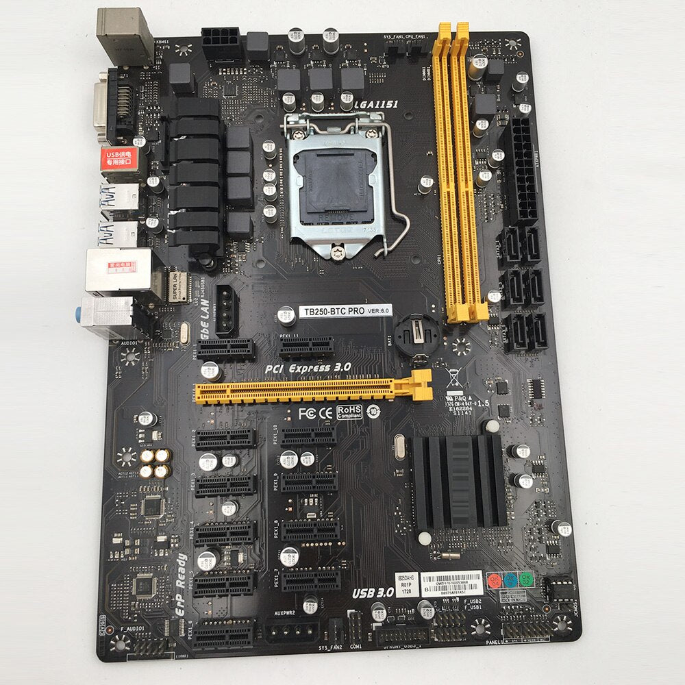 TB250-BTC PRO BIOSTAR Desktop Motherboard 12 Graphics Slots LGA1151 DDR4 Support GTX1060 Full Tested Working