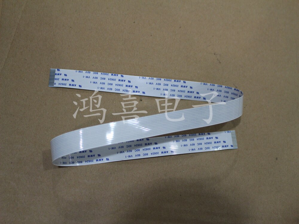 10 Stück FFC FPC Flexibles Kabel 1,0 mm Rastermaß 12 Pins Länge 470 mm Richtung vorwärts AWM 20624 80C 60 V VW-1