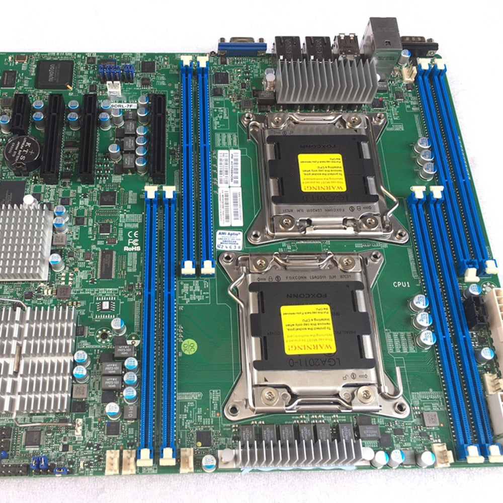 X9DRL-7F Supermicro Server Motherboard LGA2011 Support E5-2600 V1/V2 Family ECC DDR3 8x SAS Ports via Broadcom 2208 Full Tested Working