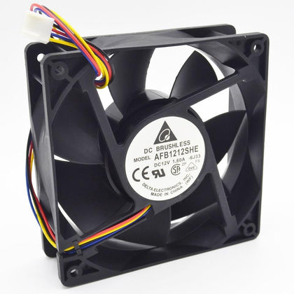 AFB1212SHE 12038 120mm 1.6A 12v 4wire PWM long line of cooling fan for Delta 120*120*38mm