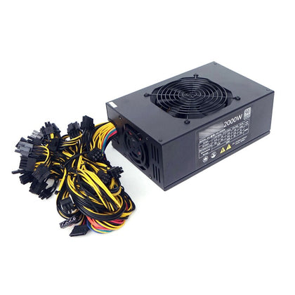 2000W Mining Power Supply, HQ-2000W Support 8 Graphics Cards Rendering 90 PLUS PLATINUM Certification