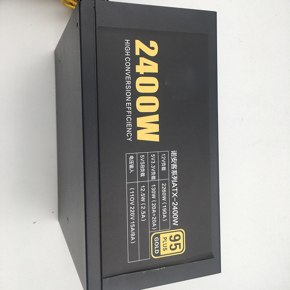 2400W PSU Bitcoin Miner ATX 2400W, rendu minier, prise en charge de 8 cartes graphiques, fonctionnement entièrement testé