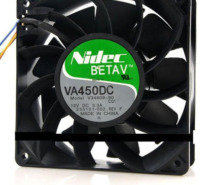 Nidec 12CM 12038 120mm 3.3A 12v car modification V34809-90 oversized super violent wind fan 120*120*38mm