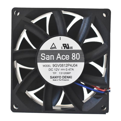 9GV0812P4J04 8025 80mm 12V 0.47A double ball-4-wire radiator cooling fan air volume for 80*80*25mm