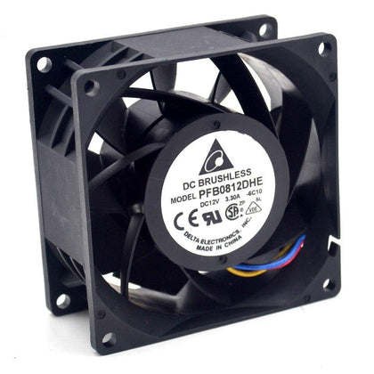 Delta 8CM 80mm fan 12V 3.3A PFB0812DHE three line cooling fan violence 80 *80 * 38mm
