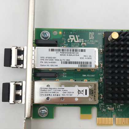 870002-001 HP SN1200E Q0L14A 16Gb Dual Port FC HBA Card