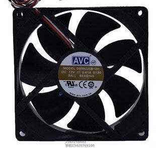 AVC DS09225B12H 12V 0.41A 9CM 90mm 92,254-wire PWM temperature control double ball bearing cooling fan