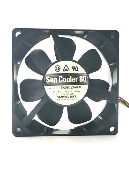 Cooling fan For 9A0812G4D01 DC 12V 0.38A 3-wire 80mm 80x80x25mm