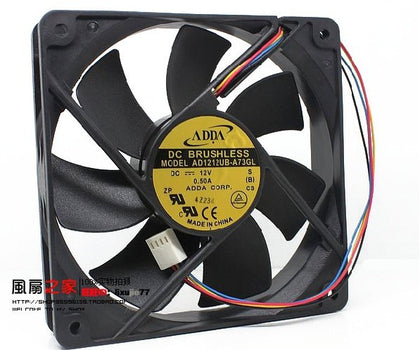 ADDA 12cm 12 cm double ball bearing four line PWM intelligent temperature control fan 12025 - inewdeals.com