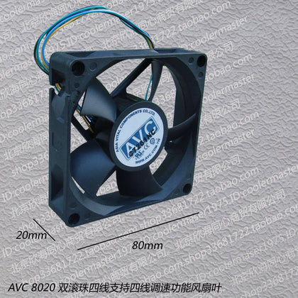Avc DA08020B12U  cooling equipment radiator computer dual ball bearing fan blade - inewdeals.com