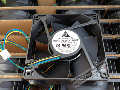 Brand Taiwan Delta AFB1212HHE 12038 12V 0.7A120 * 120 * 38mm double ball bearing four-wire PWM cooling fan - inewdeals.com