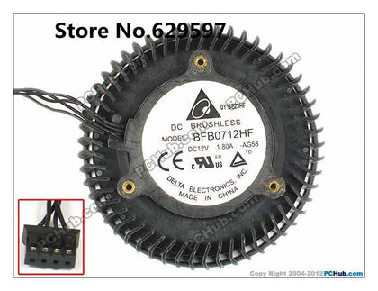 DELTA BFB0712HF AG58 12V 1.8A EVGA GTX660 GTX660TI GTX670 GTX680 Graphics Card Cooling Fan 4Pin 4Wires Card Cooling Fan 4Pin - inewdeals.com