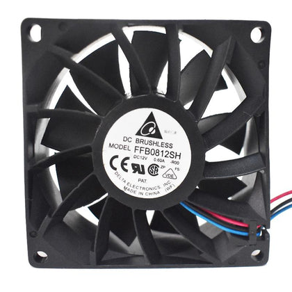 Ventilateur de refroidissement Delta et inverseur FFB0812SH 8025, 80mm, 12V, grand ventilateur, pression 80x80x25mm