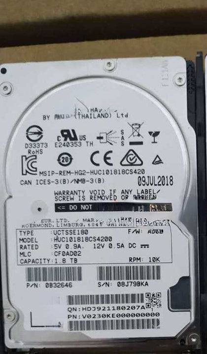 1.8T SAS 10K 2.5inch 128M 12GB HUC101818CS4200 Hard Drives