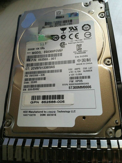 300G 2.5 10K SAS 653955-001 619286-001 G8 G9 Hard Drives