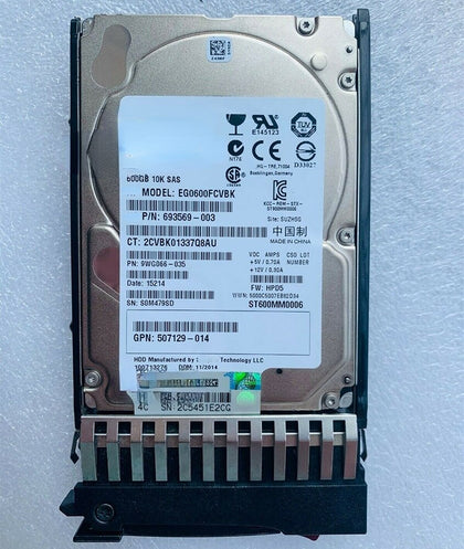 599476-003 581286-B21 581311-001 600G 10K 2.5 SAS Hard Drives