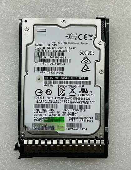 759212-B21 759548-001 600G 15K 2.5 SAS 12Gb G9 G10 Hard Drives