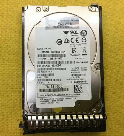 85067-B21 785410-001 300G 10K 2.5inch SAS 12G Hard Drives