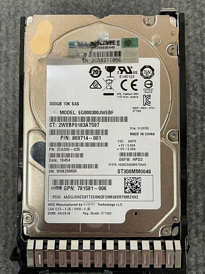 872475-B21 872735-001 300G 10K 2.5 SAS 12GB G9 G10 Hard Drives