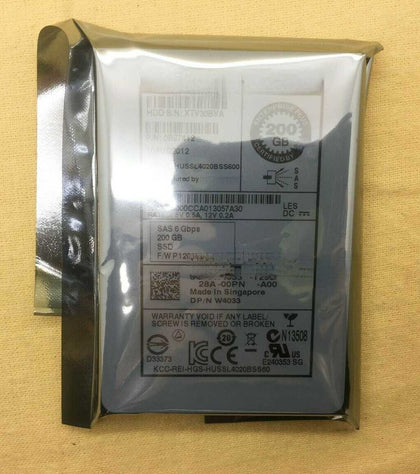 DELL 0W4033 W4033 200G 3.5 SAS 6Gb SSD HUSSL4040BSS600 Hard Drives