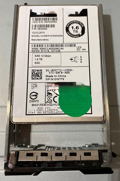 DELL 1.6T SAS SSD 12Gb 0DGTT2 DGTT2 HUSMR1616ASS200 Hard Drives