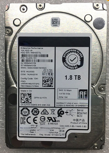 DELL 1.8T 10K 2.5 SAS 12G 0JY57X ST1800MM0159 Hard Drives