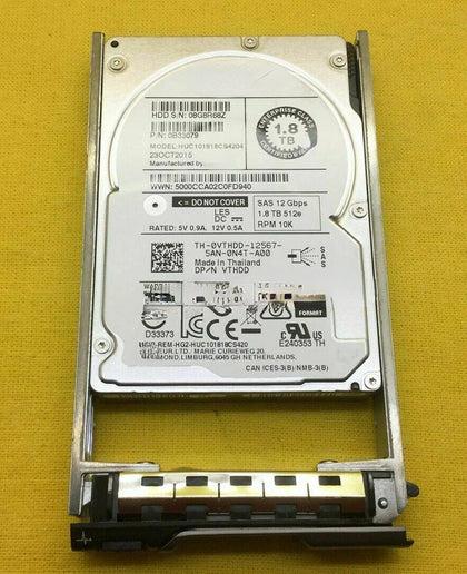 DELL 1.8T 10K 2.5 SAS 12Gb VTHard Drives 0VTHard Drives HUC101818CS4204 Hard Drives