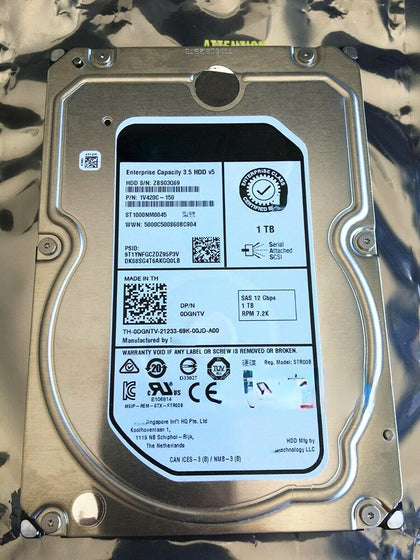 DELL 1T 7.2K 3.5inch SAS 12Gb 0DGNTV ST1000NM0045 Hard Drives