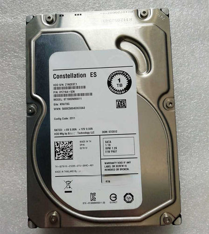 DELL 1T 7.2K 3.5 SATA 64M 02T51W ST1000NM0011 Hard Drives