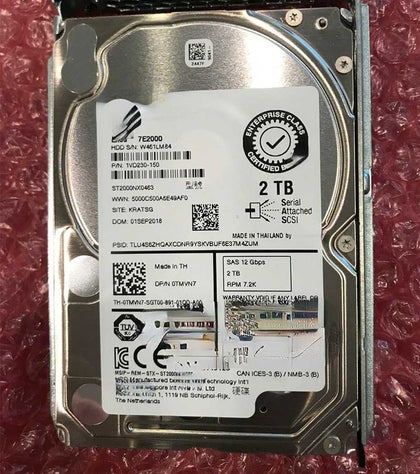 DELL 2T 7.2K 2.5 SAS 12Gb 0TMVN7 ST2000NX0463 Hard Drives