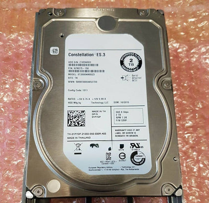 DELL 2T 7.2K 3.5 SAS 128M 01P7DP ST2000NM0023 Hard Drives