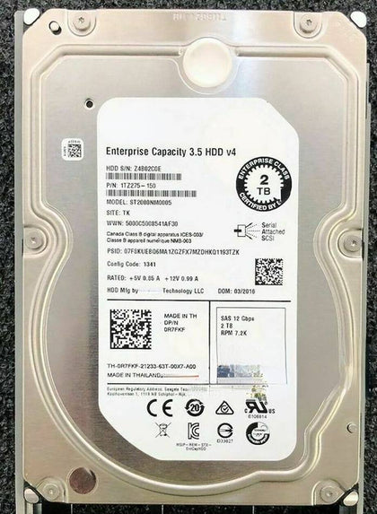 DELL 2T 7.2K 3.5inch SAS 12gb 128M ST2000NM0005 Hard Drives