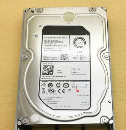 DELL 4T 7.2K 3.5 SAS 128M 12Gb 0YXG4K ST4000NM0025 Hard Drives
