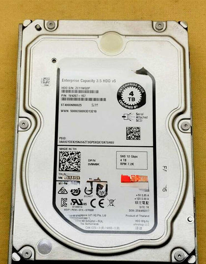 DELL 4T 7.2K 3.5 SAS 12Gb 0V9M9K ST4000NM0025 Hard Drives