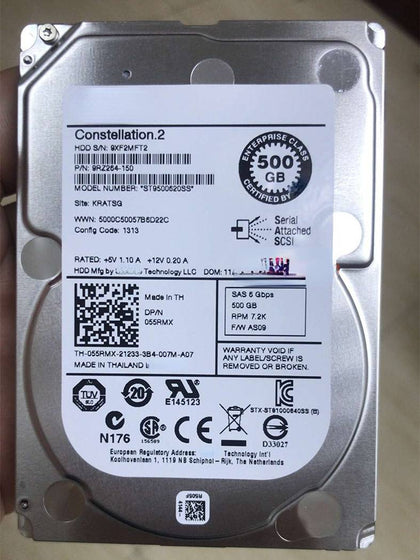 DELL 500G 7.2K 2.5inch SAS ST9500620SS 055RMX Hard Drives