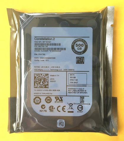DELL 500G 7.2K 2.5 SATA 64M 6Gb ST9500620NS Hard Drives