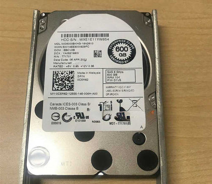 DELL 600G 10K 2.5 SAS 6G 0C5R62 WD6000BKHG Hard Drives