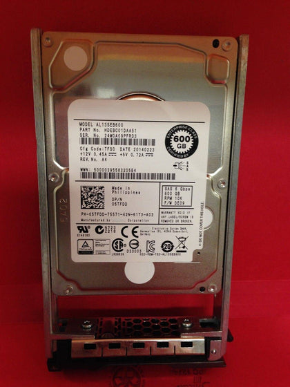 DELL AL13SEB600 600G 10K 2.5inch SAS 64M 05TFDD Hard Drives